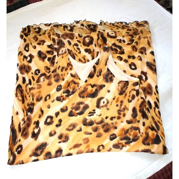 Vtg Leopard Print Maxi dress V neck Size 3XL Sleeveless hearth tone Mobwife - Picture 4 of 9